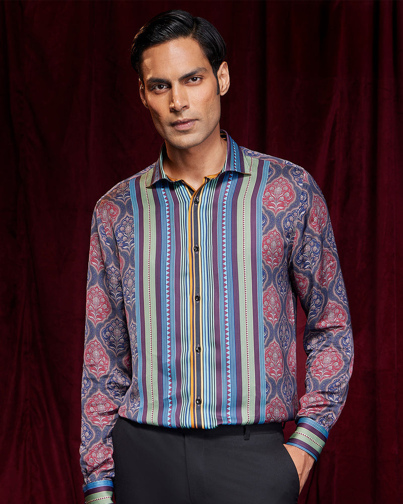 BSC x ALB | Bellini Vegan Silk Floral Printed Shirt - Multi