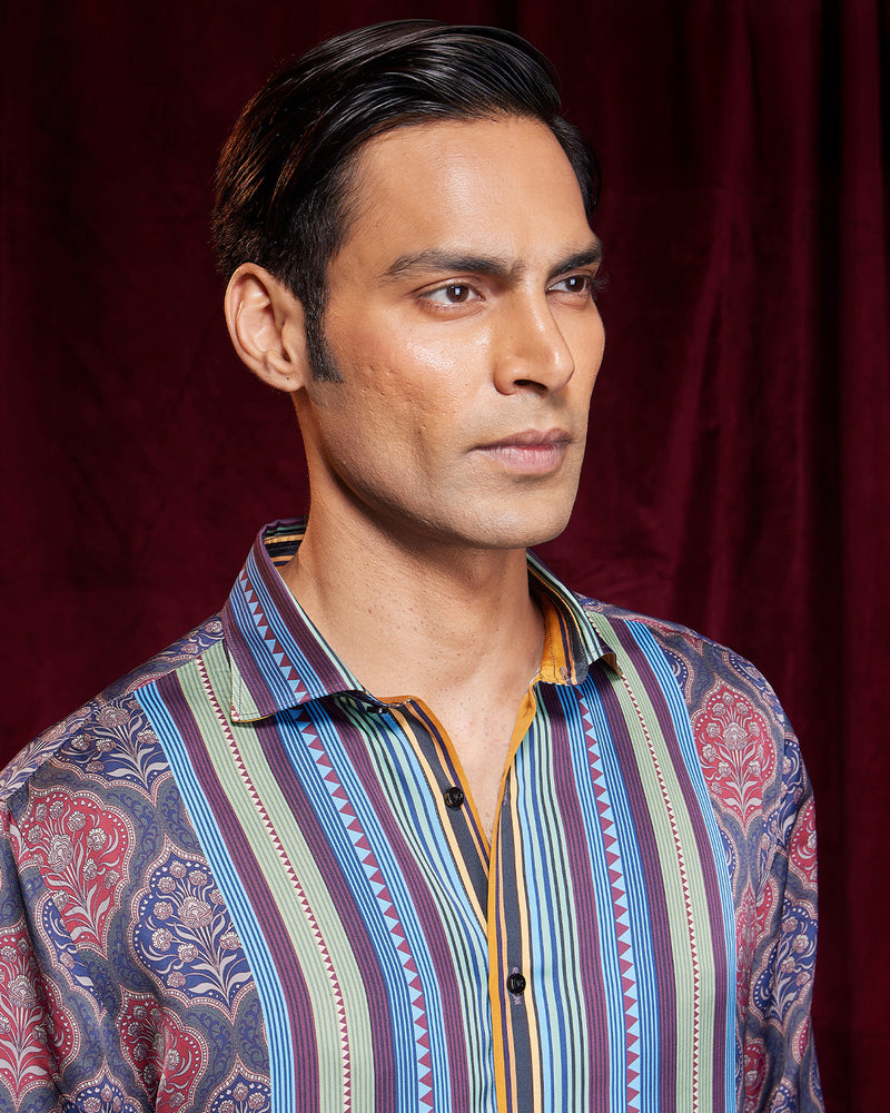 BSC x ALB | Bellini Vegan Silk Floral Printed Shirt - Multi