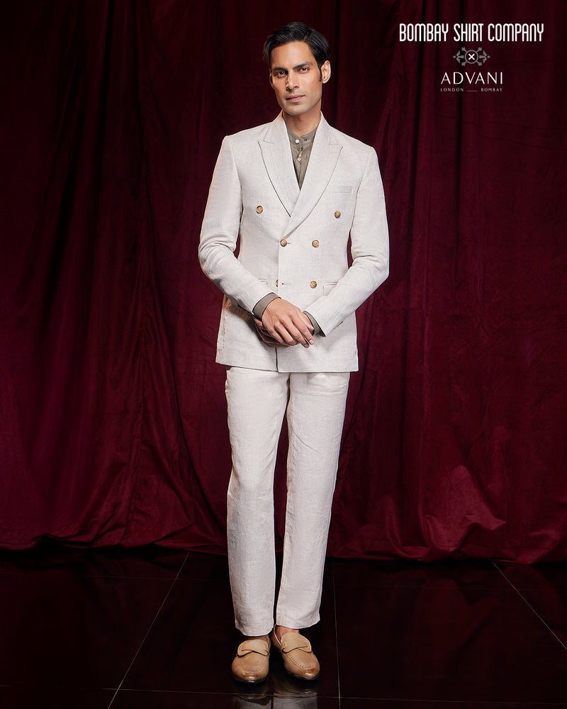 BSC x ALB | Serenade 100% Linen Double Breasted Blazer - Beige