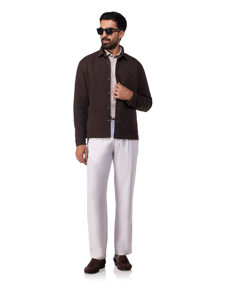 Woodshade Knit Shacket - Brown