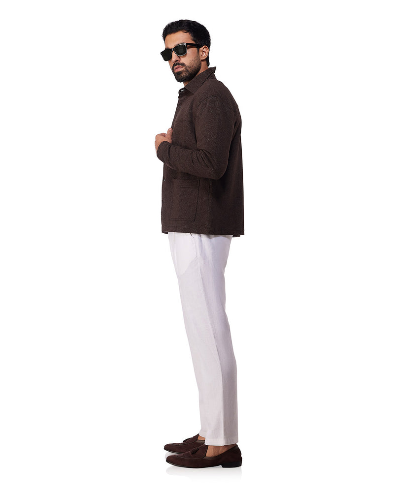Woodshade Knit Shacket - Brown
