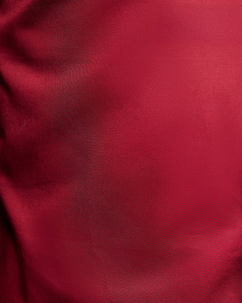 BSC x ALB | Sexton Collar Satin Shirt - Red