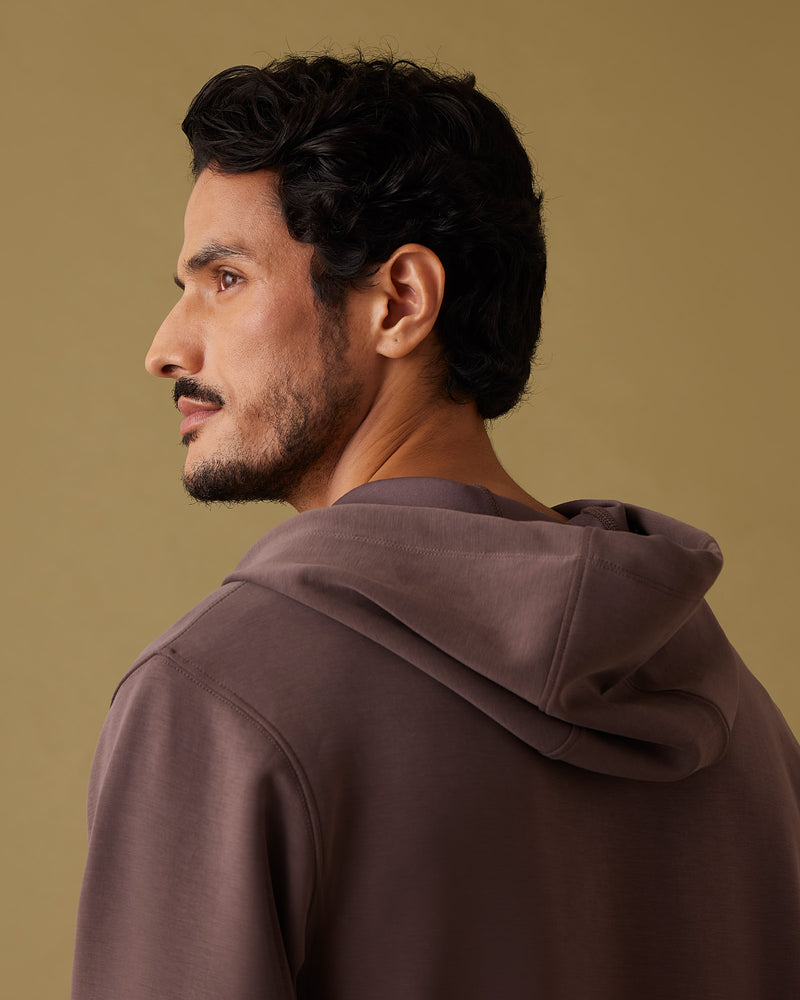 Luxe Journey Zipper Hoodie - Brown