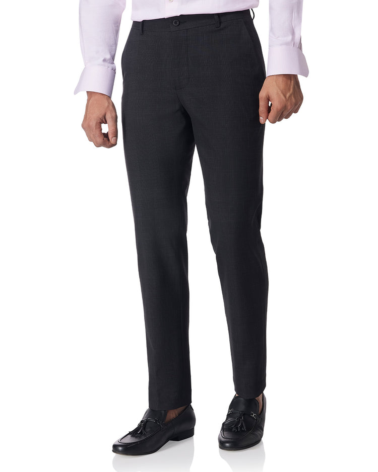 Quorum Checked Stretch Dress Pants - Black