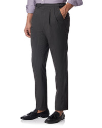 Verona Striped Neapolitan Dress Pants - Grey