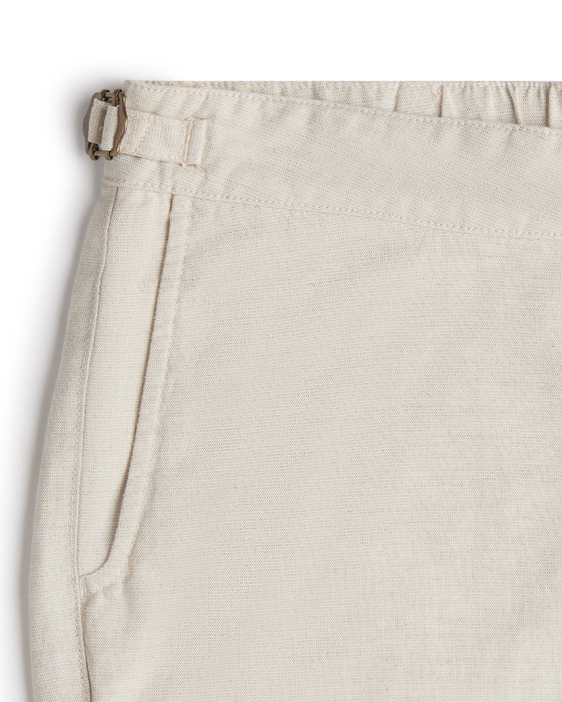 Weekender Cotton Linen Shorts - Ecru