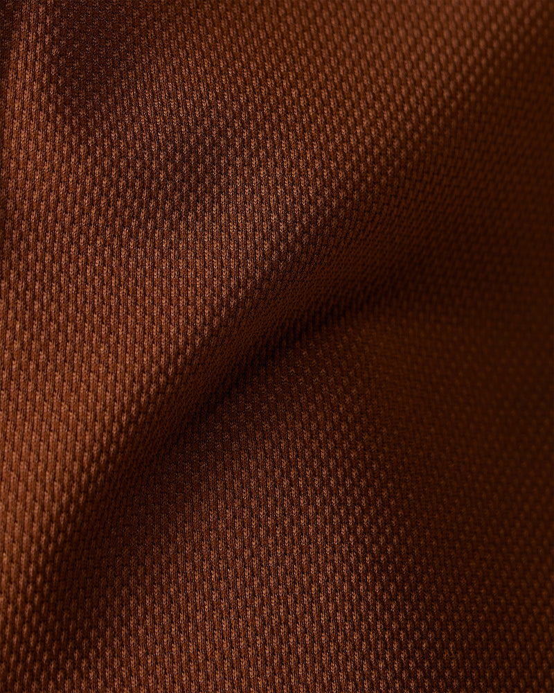 Brown Half-Sleeve Cut & Sew Stretch Knit Shirt