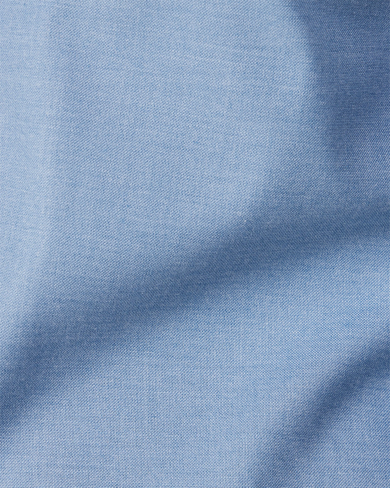 Blue Cotton Blend Oxford Shirt