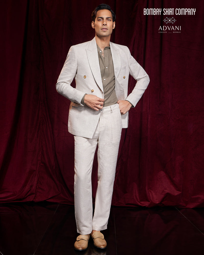 BSC x ALB | Serenade 100% Linen Double Breasted Blazer - Beige