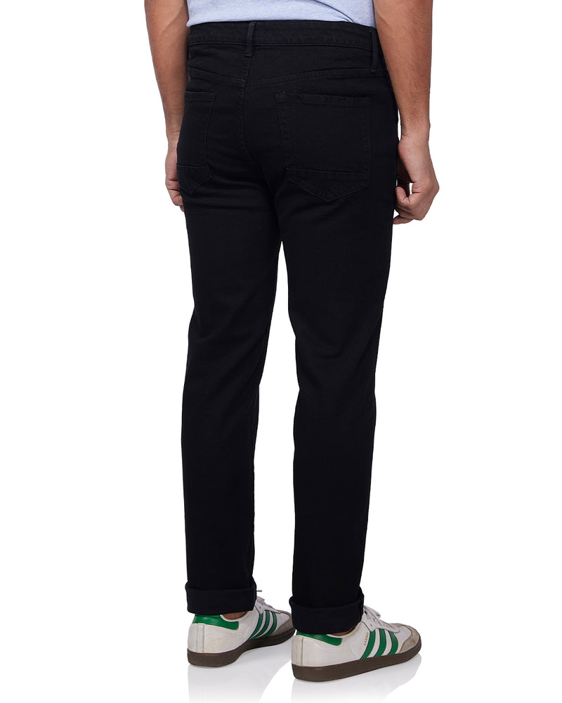 Speckled Twill Stretch Jeans - Black