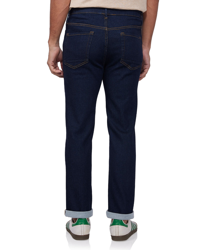 Japanese Back-Brushed Twill Stretch Jeans - Dark Blue