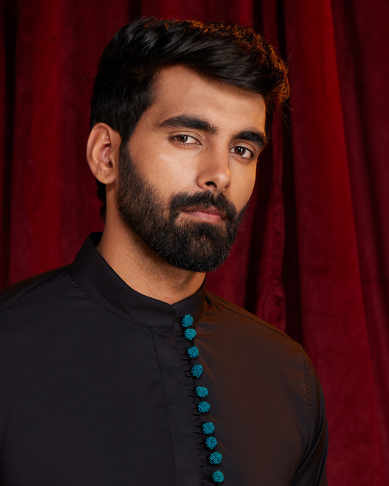 BSC x ALB | Crimson Accent Popover Shirt - Black