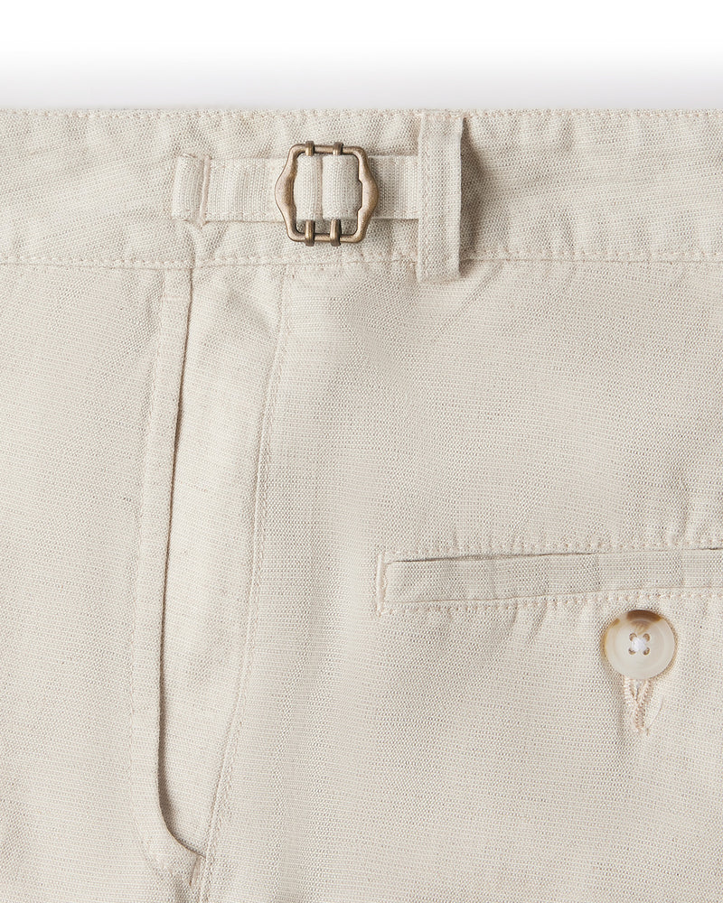 Weekender Cotton Linen Shorts - Ecru