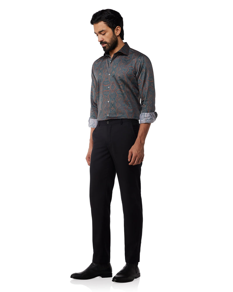 Volante Checked Dress Pants - Black