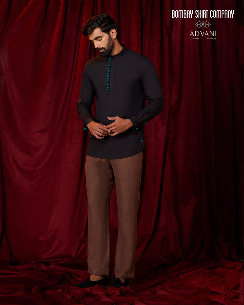 BSC x ALB | Crimson Accent Popover Shirt - Black