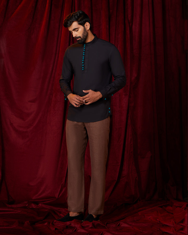 BSC x ALB | Crimson Accent Popover Shirt - Black