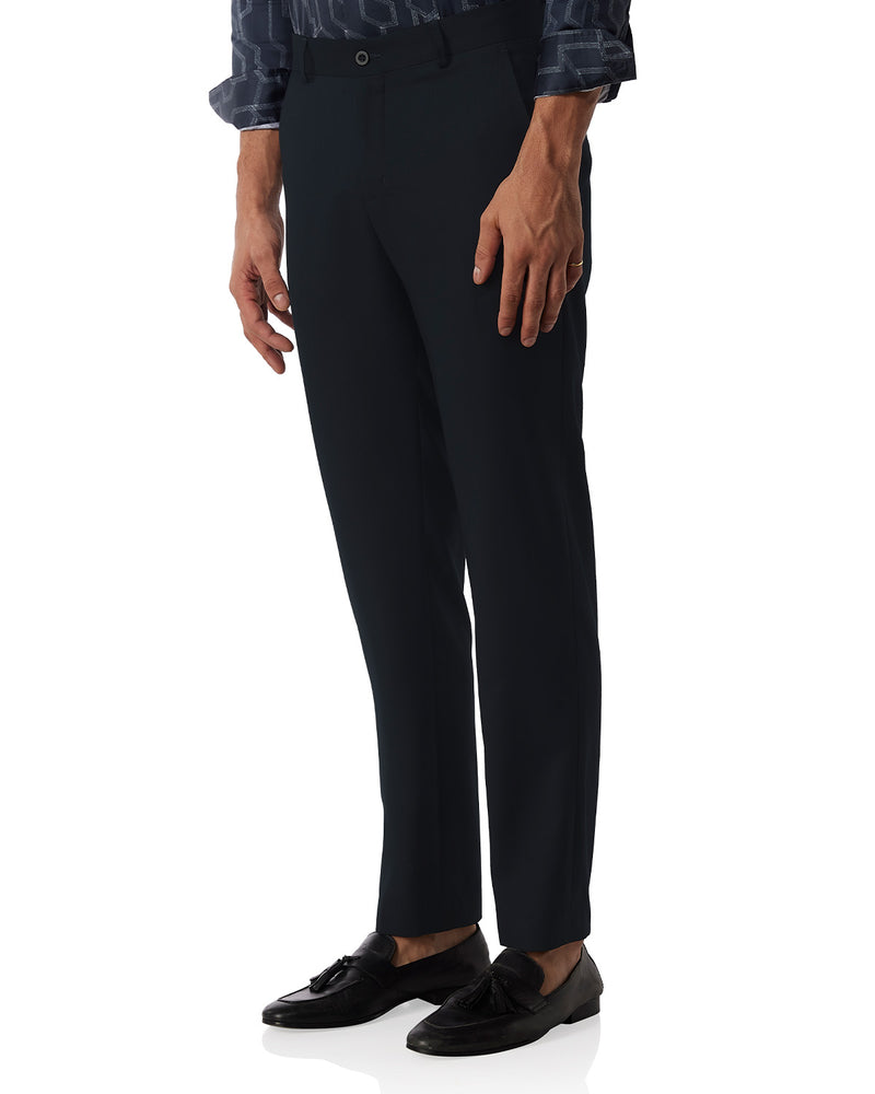 Volante Checked Dress Pants - Navy