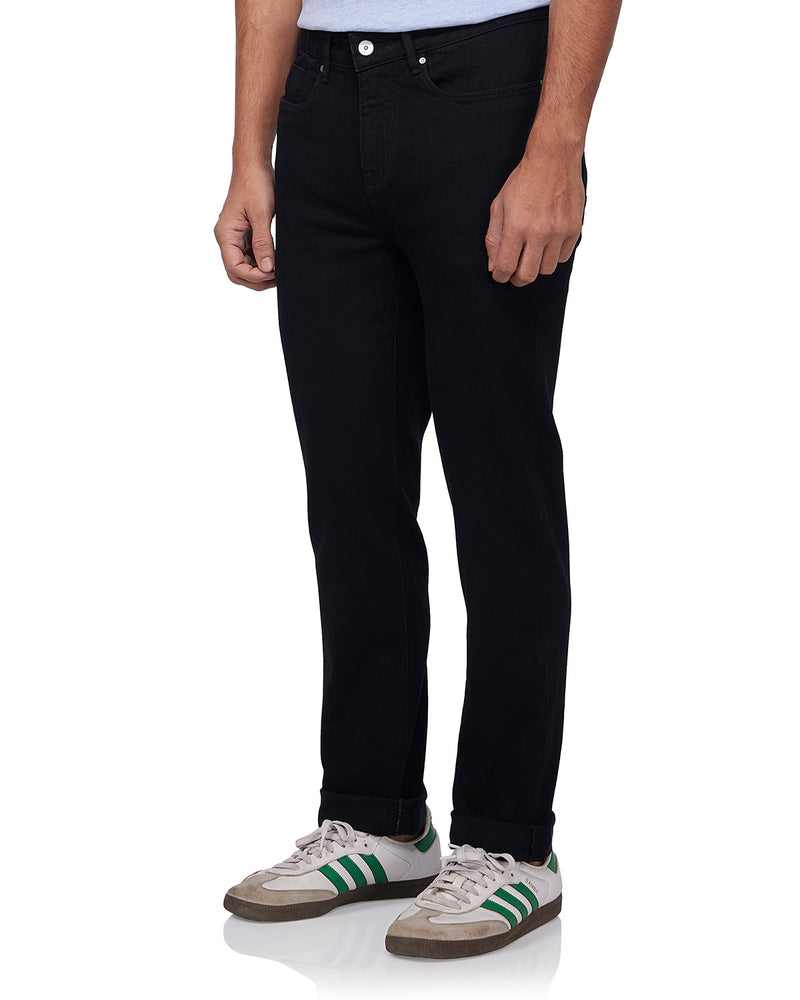 Speckled Twill Stretch Jeans - Black