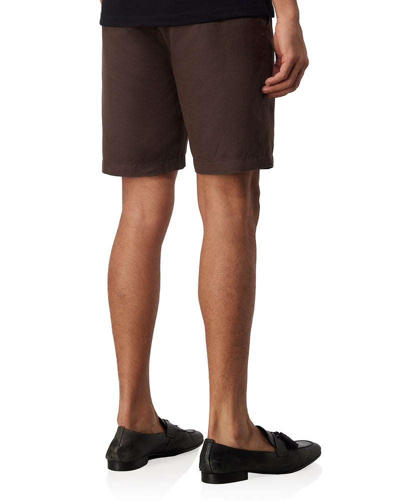 Weekender Cotton Linen Shorts - Brown