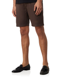 Weekender Cotton Linen Shorts - Brown