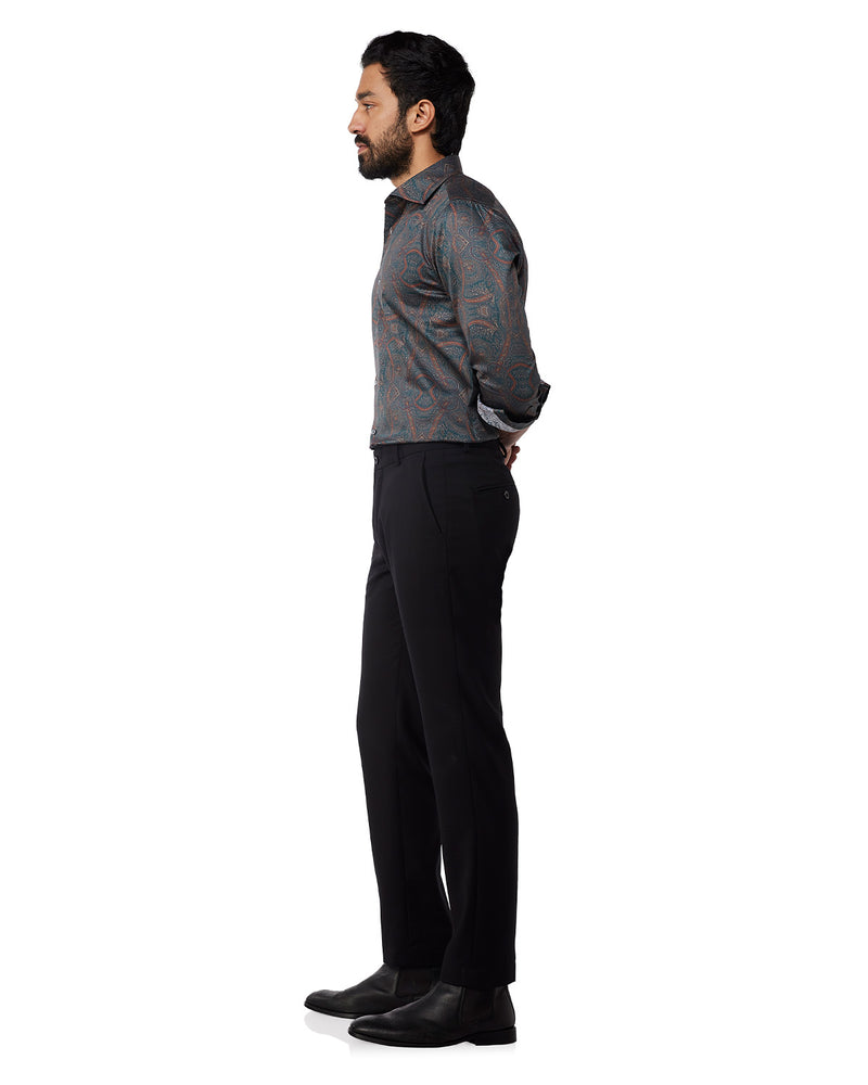 Volante Checked Dress Pants - Black