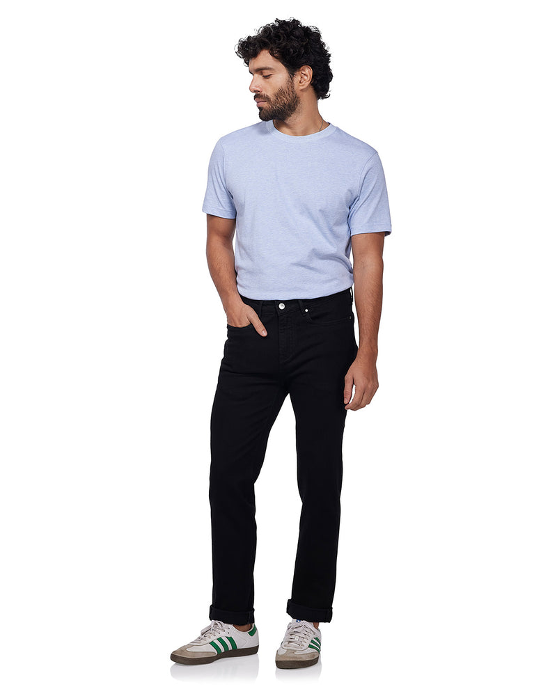 Speckled Twill Stretch Jeans - Black
