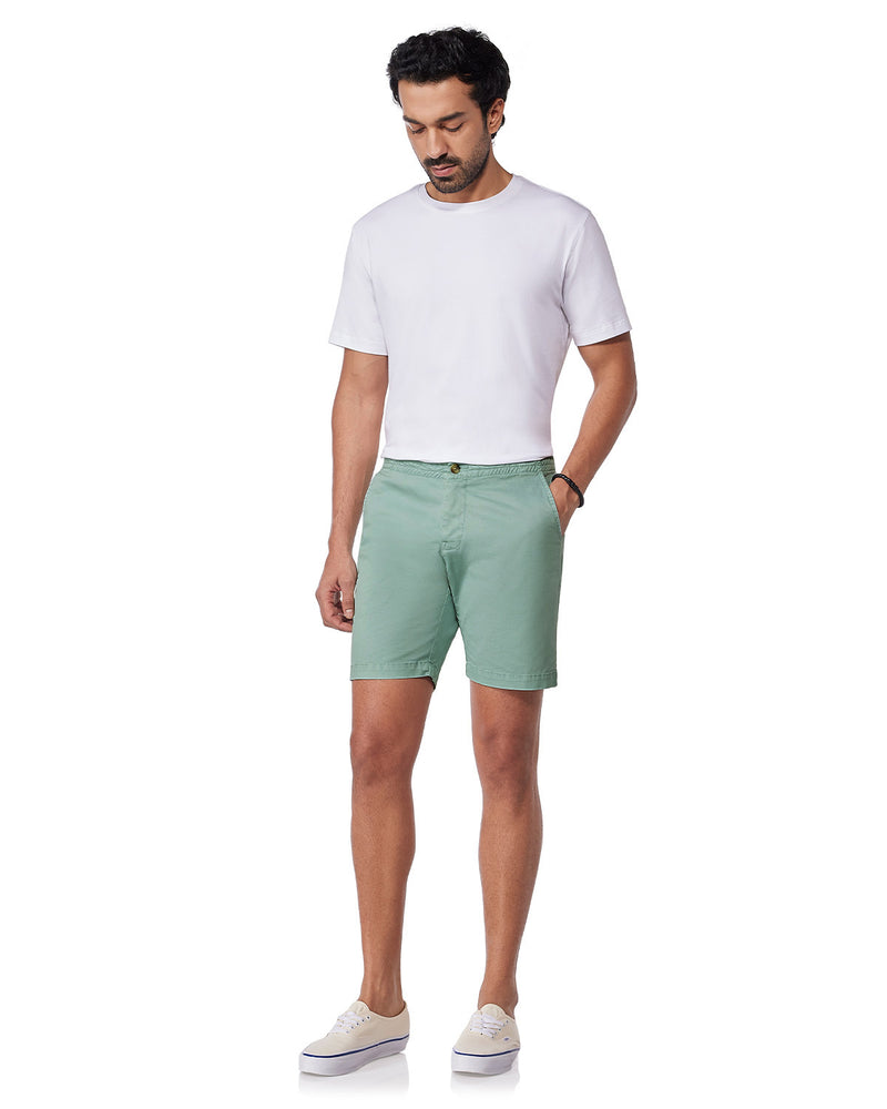 Urban Stretch Washed Shorts - Light Green
