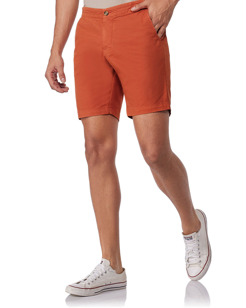 Urban Stretch Washed Shorts - Rust