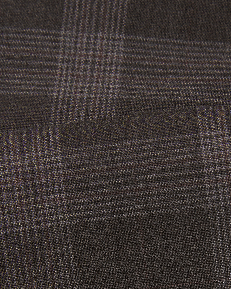 Elba 4-way Stretch Checked Neapolitan Dress Pants - Brown
