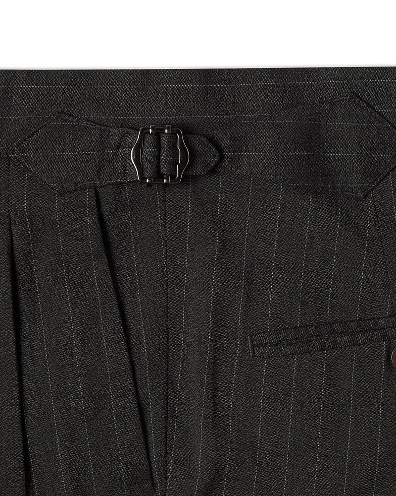 Verona Striped Neapolitan Dress Pants - Grey