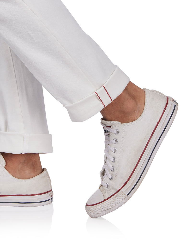 Japanese Pure Twill Stretch Selvedge Jeans - White
