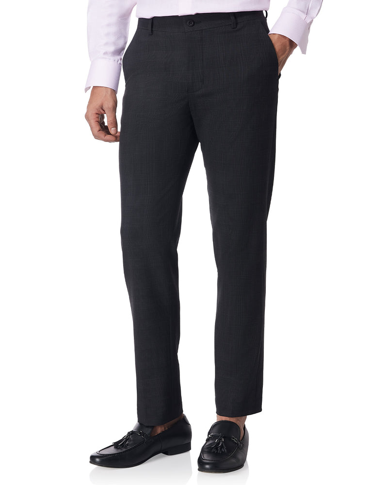 Quorum Checked Stretch Dress Pants - Black