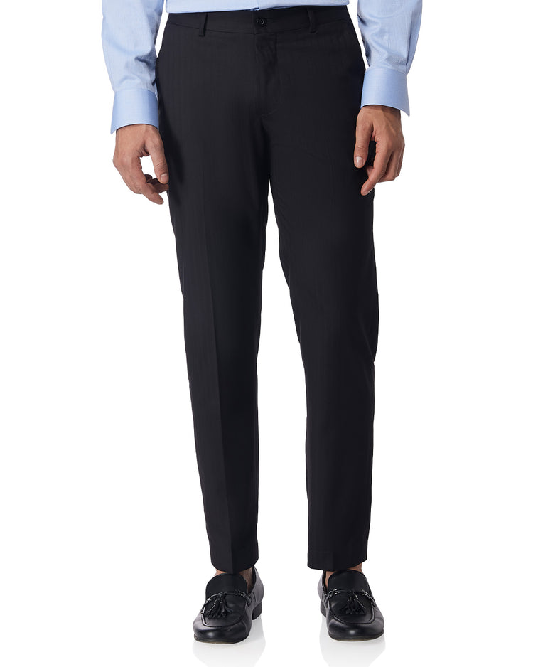 Velar Dobby Striped Dress Pants - Black