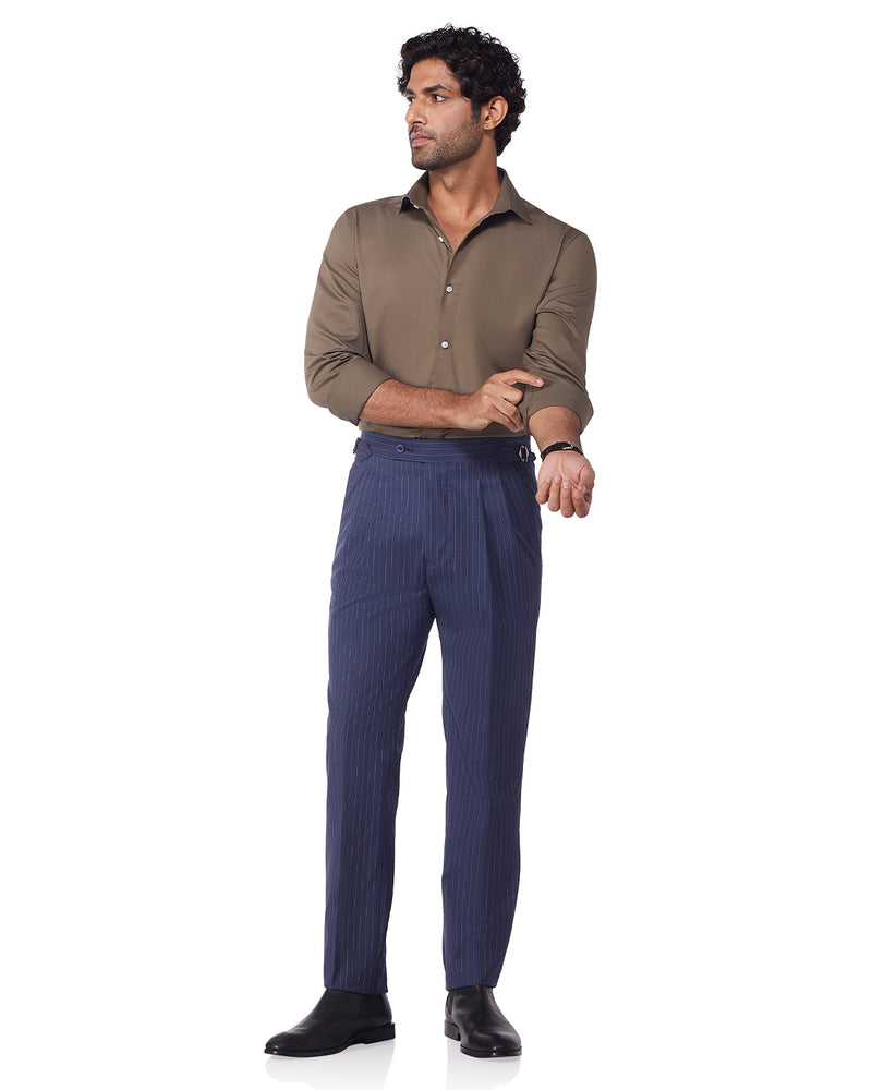 Antibes Striped Neapolitan Dress Pants - Blue