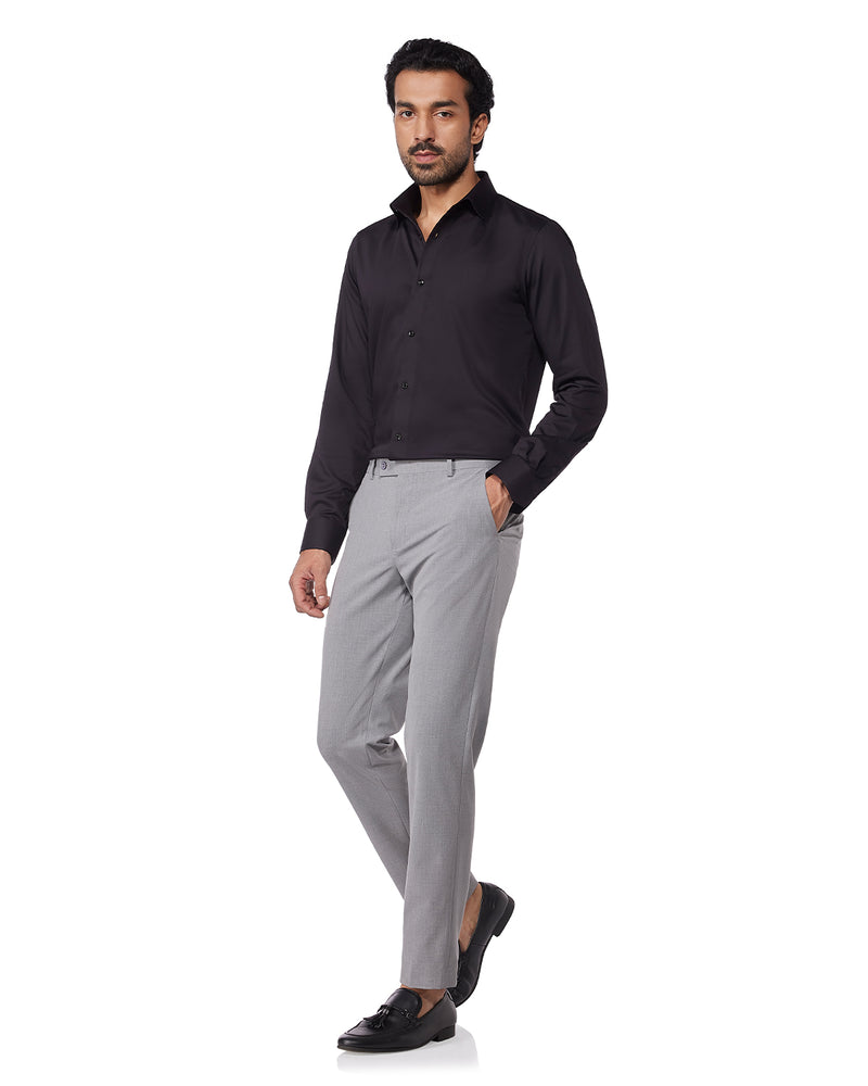 Black Smooth Cotton Poplin Shirt