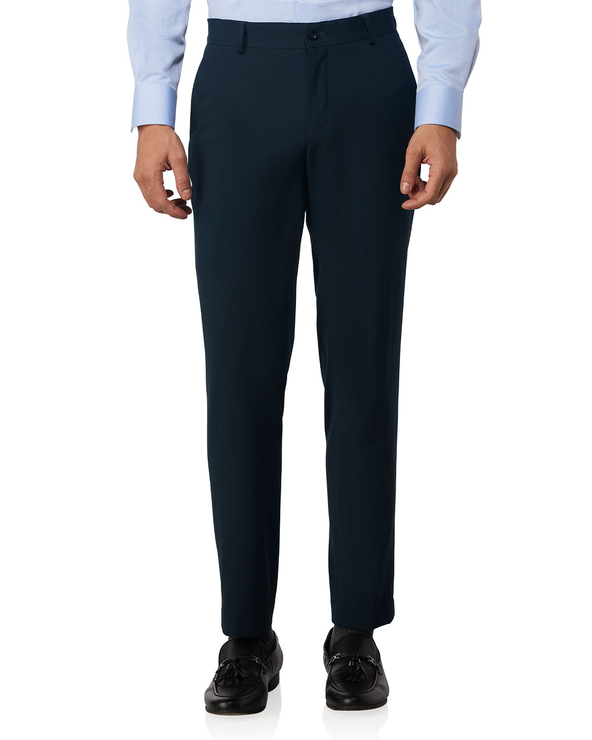 Legato Striped 4-Way Stretch Dress Pants - Navy