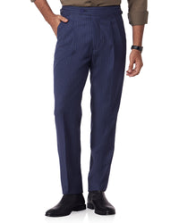 Antibes Striped Neapolitan Dress Pants - Blue
