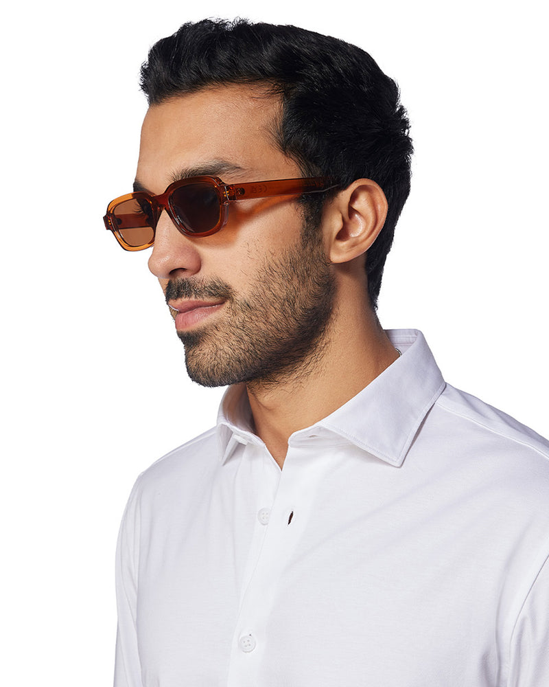 White Stretch Knit Shirt