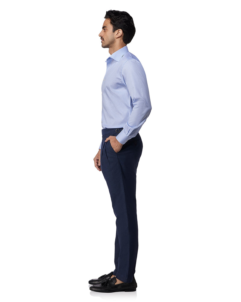 Blue & White Twill Striped Shirt