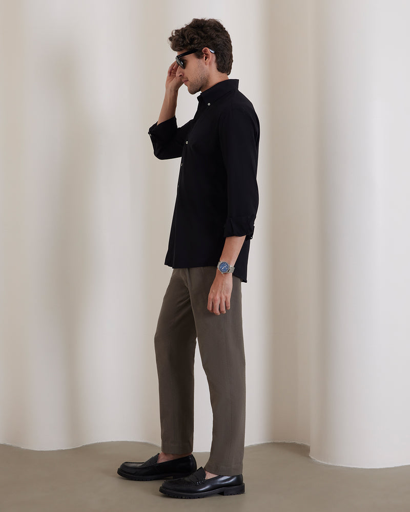 Black Stretch Knit Shirt