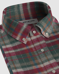 Japanese Flannel Checked Shirt - Green & Red