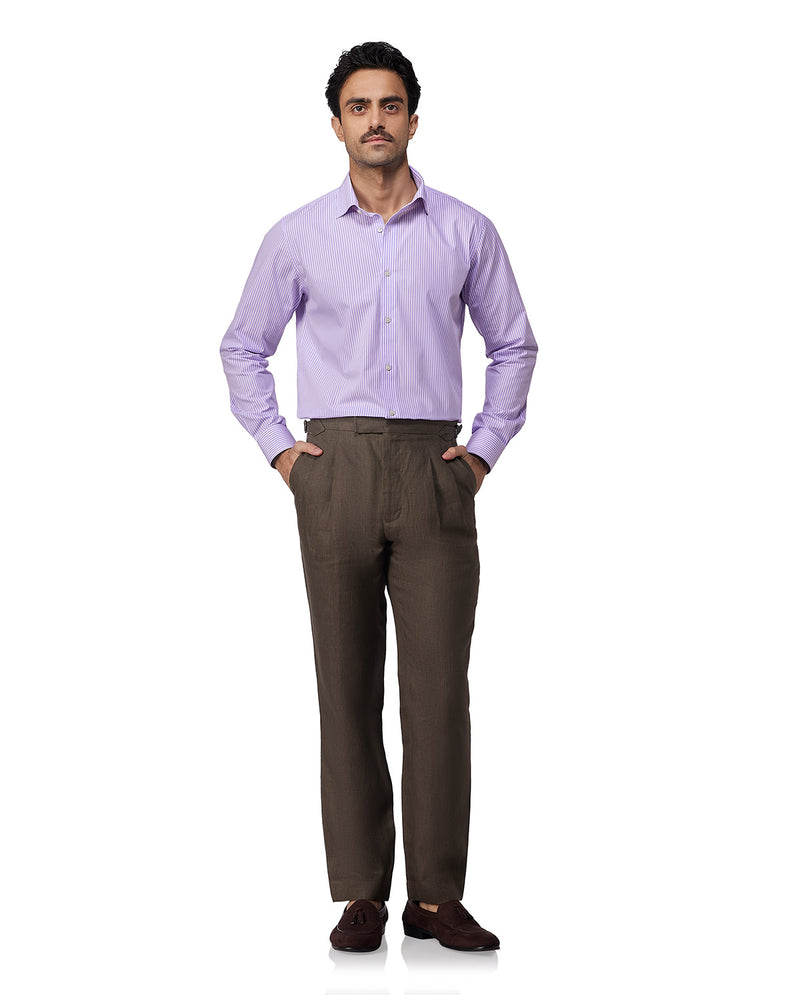 Lavender Cotton Oxford Striped Shirt