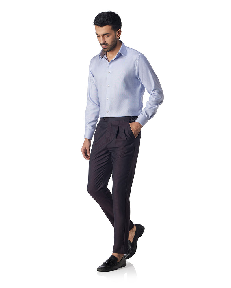 Dark Blue & White Dobby Shirt