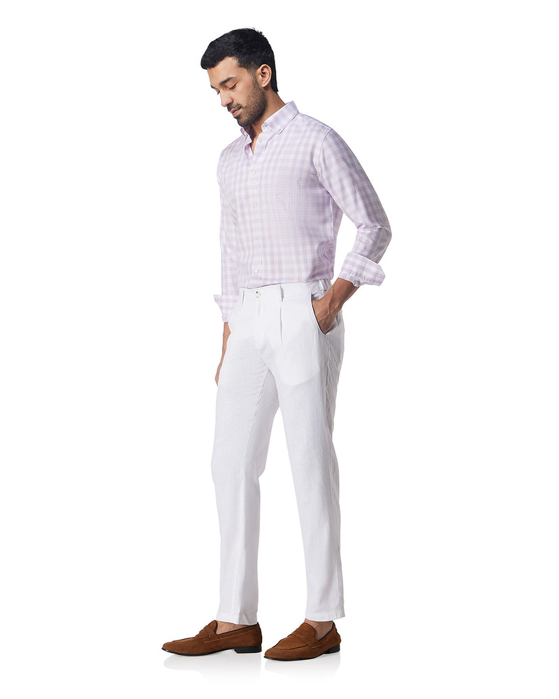 Lavender Oxford Checked Shirt