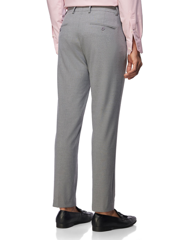 Baron Stripe Stretch Dress Pants - Grey