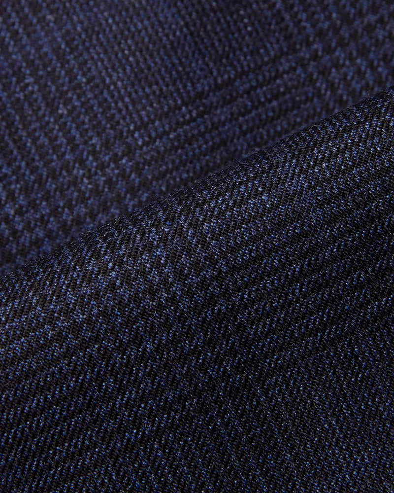 Veritas Merino Wool Checked Dress Pants - Blue