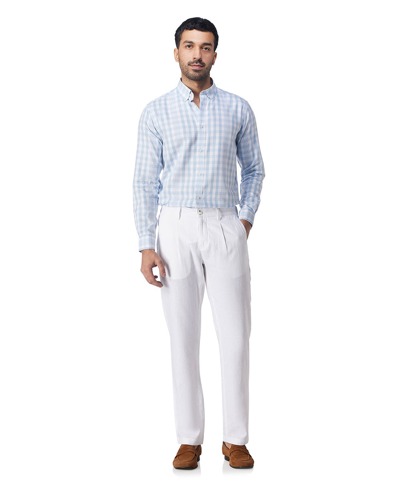Blue Oxford Checked Shirt