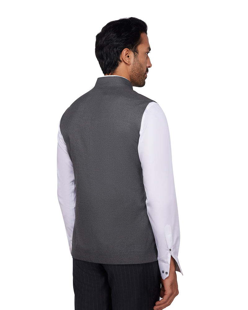 Opal Stretch Nehru Jacket - Grey