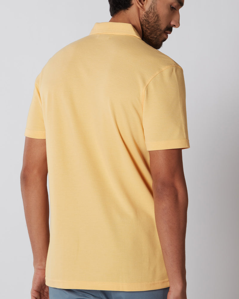Signature Zipper Polo T-Shirt - Yellow