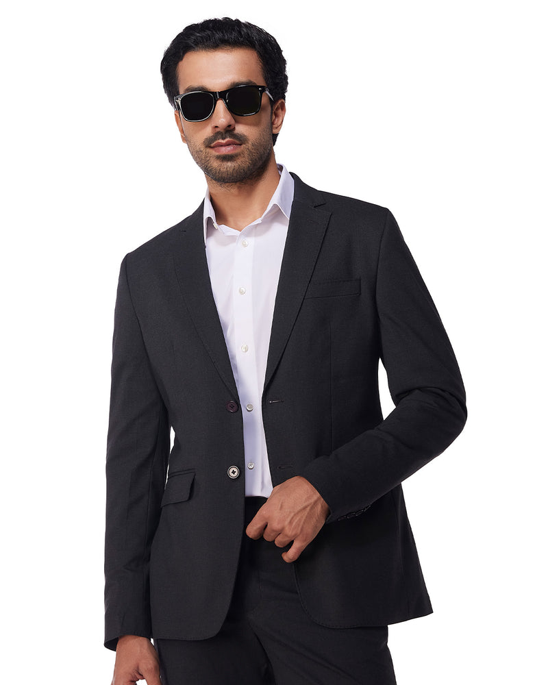 The Exquisite Blended Wool Jacket - Dark Grey